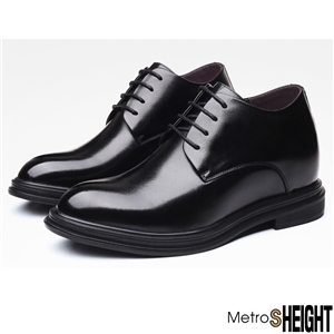 [8003005] รองเท้าเสริมส้นชาย เพิ่มความสูง 8 เซ็นติเมตร Black Leather Gale Shoes