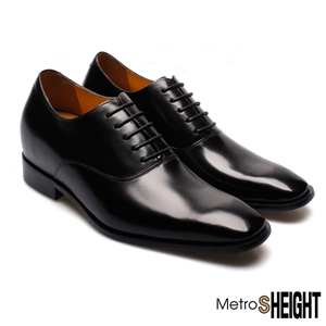 [700532] รองเท้ารับปริญญาเสริมส้น เพิ่มความสูง แบบซ่อนส้น 7 เซ็นติเมตร Black Leather Raymond Shoes