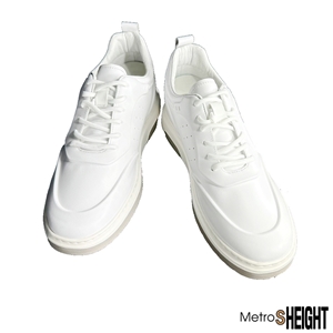 [700213] รองเท้าผ้าใบเสริมส้น เพิ่มความสูง 7 cm. White Leather Hensen Trainers