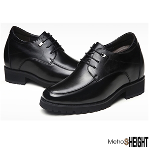 [12001020] รองเท้าคัทชูชายเสริมส้น เพิ่มความสูง 12 เซ็นติเมตร Black Leather Raven Shoes
