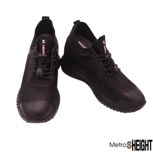 [10005512] รองเท้าคัทชูชายเสริมส้น เพิ่มความสูง 10 cm. Black Leather Paramo Shoes